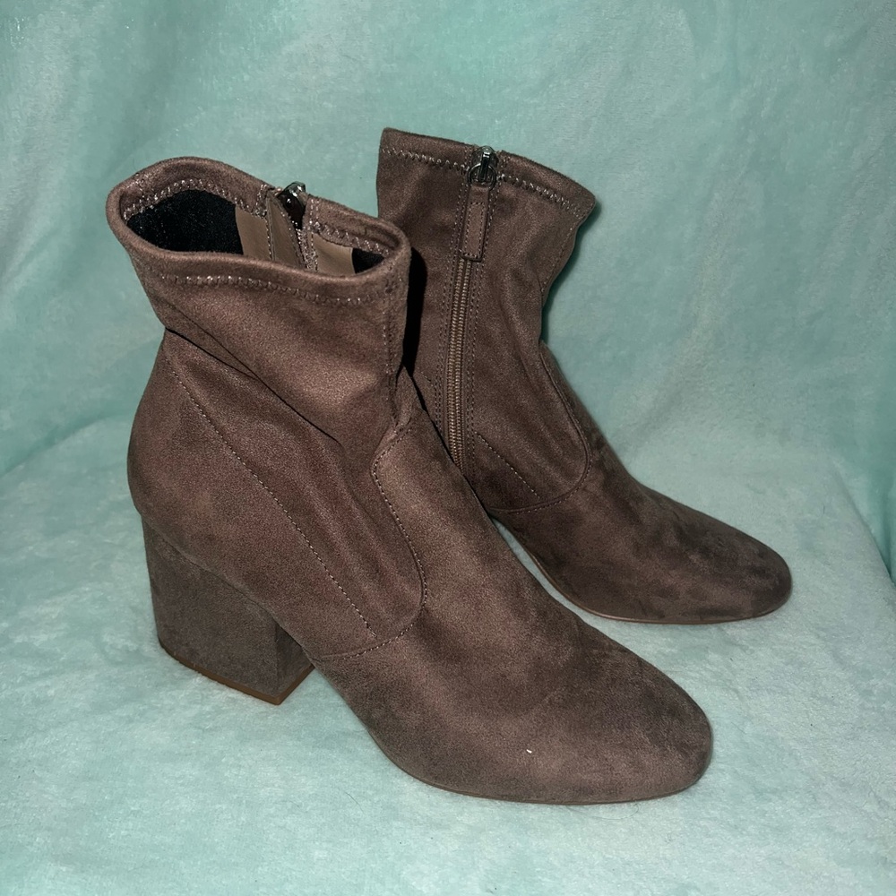 Steve Madden Brown/grey Heeled Boots Suede Ankle